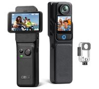 YUEHISY 4K Action Camera, Dual Screen Sport Camera, 6-Axis Stabilization, 30m Water Proof, Facial Tracking Selfie, 8X Zoom, 437min, for Diving Vlog