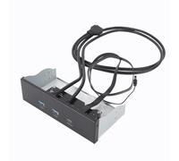 YUEHISY 5.25 Inch Front Panel USB Hub with 20Gbps USB-C and USB 3.0 Ports, USB3.2 Type-E Key-A 20-Pin Header Required
