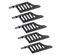 YUEHISY 5 PCS Flush Cutting Jigsaw Blade, Three Sided Teeth & Ergonomically Shank, High Carbon Steel, Secure Locking for Wood Plastic Metal DIY
