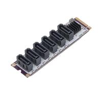 YUEHISY 6 Port SATA Expansion Card, PCIe 3.0 to 6Gbps SATA III Controller with Low Profile Bracket, Sturdy Metal Heat Sink Design for NAS Enthusiasts