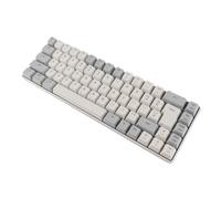 YUEHISY 68 Keys RGB Backlit Compact Mini Wired Keyboard, Fast Response Mechanical Feel, for PC with 25 Anti Ghosting Keys, Portable for Business Trips, with ABS Material (Gray White Color Block)
