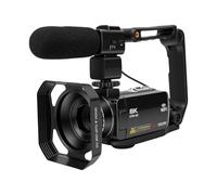 YUEHISY 8K Video Camera Camcorder, 3.0In Touch Screen Vlog Camera | Noise Cancel Mic, Stabilizer, Lens Hood, Remote, App Enabled Wifi Connection, Multi Shoot Modes, Dual Battery, for Vlogging