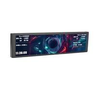 YUEHISY 9.2” Computer Secondary Screen, CPU GPU Temperature Monitor with Customizable Dynamic Themes, Horizontal Vertical Switching, for PC Case (Black)