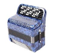 YUEHISY Accordion 62 Keys 60 Bass Key Professional Playing Instrument, Dark Blue ABS Material