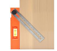 YUEHISY Adjustable Positioning Protractor Tool, Foldable Multi Angle Finder and Depth Gauge with Level, Compact Ruler for Woodworking