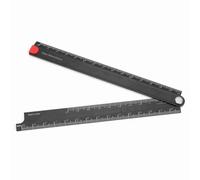 YUEHISY Aluminum Alloy Folding Ruler, 0 300mm Angle Ruler with Engraved Scale, 90° Folding Metal Stationery Rule for Mechanical Workshop, Glass Processing