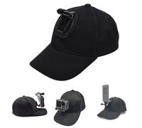 YUEHISY Baseball Hat Camera Mount, Lightweight Hands Free Action Camera Cap, First Person Adventure Filming, for Outdoor Sports Fishing (Black)