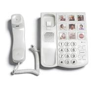 YUEHISY Big Button Phone for Seniors, 9 Pictured Buttons & Extra Loud 120dB Ringer, Corded Landline Telephone with SOS Dialing