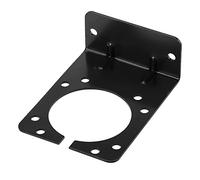 YUEHISY Black Metal 7 Pin Trailer Connector Bracket, Trailer Socket Mounting Bracket for RV Caravan Towing, Resistant Finish, Flexible Screw Holes, Complete Hardware Kit