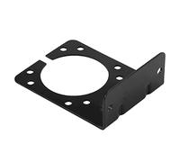 YUEHISY Black Metal Mounting Bracket for 7 Pin Trailer Connector, Secure Socket Holder, Resistant, Flexible Mounting with Multiple Screw Holes, Complete Hardware