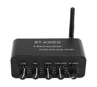 YUEHISY Bluetooth Mixer, 3 Band Equalizer, ±15dB High Low ±12dB Mid, 12dB Preamp Gain, 3.5mm AV I/O, USB Powered, Metal Compact, for Recording Live