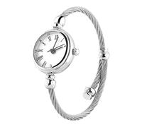 YUEHISY Bracelet Watch, Analog Quartz Open Wristwatch for Women Men, Arabic Numerals White Dial, Alloy Strap, Slim Round Case, Classic Retro Timepiece for Office Business Casual (Roman White Plate)