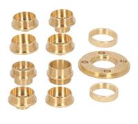 YUEHISY Brass Router Template Guide Bushing Kit, 11-Piece Set with Lock Nut Adapter for Woodworking, Hinge Routing & Dovetail, 8 Sizes 10-30mm OD, Precision Router Accessory for Cutout