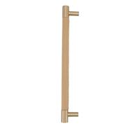YUEHISY Cabinet Door Handle, 224mm Hole Pitch Leather Brass Light Luxury Cupboard Bar Pull for Home Wardrobe Drawer, Modern Nordic Style Kitchen Cabinet Handle with Screws (Beige)