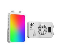 YUEHISY Camera Light with Dual 1/4 Screw Holes & Hot Shoe, 40W Adjustable Light for Vlog Live Stream Portrait, Knob Control 3000-7000K & Brightness