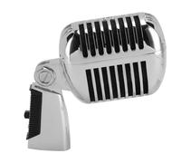 YUEHISY Classic Retro Microphone, Vintage Dynamic Microphone, Zinc Alloy Self Tensioning Rotating Rack, Unidirectional Cardioid Mic, Universal Stand Compatible (Silver)