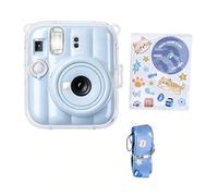 YUEHISY Clear Instant Camera Carrying Case, PC Hard Shell Protector with Shoulder Strap, Photo Album Slot, Snap Lock Design, for 13 Camera Outdoor Travel
