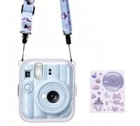 YUEHISY Clear PC Hard Shell Case for Instant Camera 13, Protective Cover with Adjustable Shoulder Strap, Snap Lock, Scratch Proof, for Travel Daily Photography (Purple)