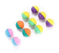 YUEHISY Colorful Cat Play Toy Latex Balls 10pcs, Bright Kitten Toy with Soft Texture for Indoor Fun, Catnip Set for Batting and Chasing, Safe Plaything for Solo Play At Home