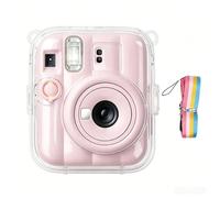 YUEHISY Crystal Clear Case for 13 Instant Camera, Transparent Hard Shell with Photo Storage, Adjustable Shoulder Strap, Protective Cover