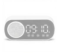 YUEHISY Digital Alarm Clock HIFI, Bluetooth 5.0 Speaker Mirror Clock with Two Charging Methods, FM Radio, for Reading Trip