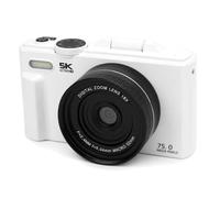 YUEHISY Digital Camera, 5K 75MP WiFi Selfie Travel Camera with 3" 180° Flip Screen, 18X Zoom, Macro Wide Angle Lens, 32GB Memory Card, for Photography (White)