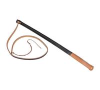 YUEHISY Dog Training Whip, Leather Pet Leash for Medium Large Dogs, Obedience Correction Tool with Wooden Handle, Comfortable Control for Walking Outdoor Sport