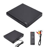 YUEHISY DVD Player, 1080P HD Compact USB CD MP3 Player, LED Digital Display & Remote, Multi Format PAL/NTSC AV Cable, for Smart TV Home Theater (GB Plug)
