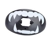 YUEHISY Food Grade TPR Mouthguard Teeth Protector - Instant No Boil Fit, Shock Resistant for Boxing, Football, Rugby & All Sports (White Teeth on Black Background)
