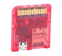YUEHISY Game Card Reader Slot Fit for DS DSi 3DS Console, 6MB/s Sequential Read Dual Power Supply USB or Host Powered (Transparent Red)