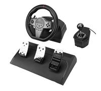 YUEHISY Gaming Steering Wheel 270°, Hall Pedals, Paddle Shifters, Manual Shifter, 3 Adjustable Sensitivity, for Switches PC Sim Racing