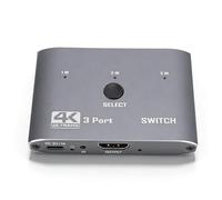 YUEHISY HDMI 3 in 1 Out 4K 60Hz, HDMI 2.0 Splitter Switcher with Remote Control, Supports 4K 30Hz 1080P 120Hz HDCP2.2