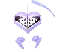 YUEHISY Heart Shape Earbuds, Twist Design, 4g Light (Purple)