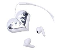 YUEHISY Heart Shape Earbuds, Twist Design, 4g Light (White)