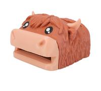 YUEHISY Highland Cow Sticky Note Holder 3D Printing Cute Note Stand | 3D printed one piece highland cow design, Card slot holds sticky notes of different sizes, Back pen slot stores writing tools