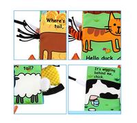 YUEHISY Infant Cute Animal Educational Cloth Book Hanging Rattle Toy for Developing Mathematical Thinking and Logical Thinking, Suitable for 0 Month+ Babies (New Version of Jungle Tail)