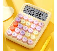 YUEHISY Innovative Colorful Mechanical Switch Calculator for Quick Calculations in Office Home, ABS, 1 X AAA Battery (Lemon Yellow)