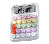 YUEHISY Innovative Colorful Mechanical Switch Calculator for Quick Calculations in Office Home, ABS, 1 X AAA Battery (White)
