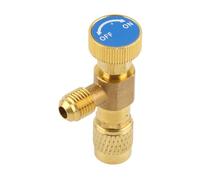 YUEHISY Liquid Safety Valve, AC Refrigerant Adapter for R410A R22, 1/4" SAE Top Loading Rotation Switch, Safety HVAC Tool, CNC Machined Proof Brass