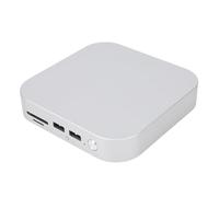 YUEHISY Mac Mini M4 Dock, Aluminum Alloy Stand Hub with Dual M.2 SSD Slots 10Gbps USB A Ports Storage Memory Card Reader, for Mac Mini M4 Pro 2024 (UK Plug)