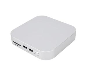 YUEHISY Mac Mini M4 Dock, Aluminum Alloy Stand Hub with Dual M.2 SSD Slots 10Gbps USB A Ports Storage Memory Card Reader, for Mac Mini M4 Pro 2024 (UK Plug)