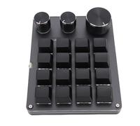 YUEHISY Macro Pad, 16 Key Programmable Keypad with 3 Custom Knobs & 3 Layers, Compact Wired Mechanical Keyboard (Black)