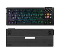 YUEHISY Mechanical Keyboard, 78 Keys RGB Backlit Ergonomic Gaming Keyboard, Hot Swappable Red Switches, Programmable Knob, for Gaming, Typing, Programming (Black)