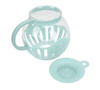 YUEHISY Microwave Popcorn Popper Easy Share Homemade Popcorn Jar for Snacking Game Night Robust Glass 2.13L (Blue)