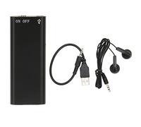 YUEHISY Mini Sound Recorder, Voice Activated Recorder, 8H Recording, USB Charging, One Buttons Operation, A B Repeat, MP3 Player, for Meetings (Neutral English, Black 32GB)