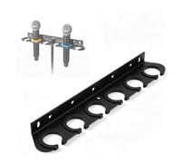YUEHISY Multi-Mic Holder with Widened Protective Covers - 6-Slot Microphone Organizer Display for Wired Wireless Mics