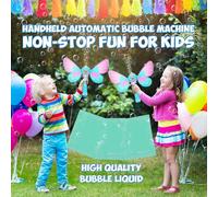 YUEHISY Musical Light Fairy Stick Bubble Machine for Kids, Bubble Machine Portable Durable with Thousands of, Indoor and Outdoor Entertainment (MY112Y-2 wings (blue)