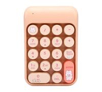 YUEHISY Numeric Keypad for Business, 18 Key Wireless Numpad, 2.4G & BT Connection, Soft Silent Typing, Color Fast Legends for Desktop Laptop PC (Milk Tea Color)