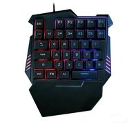 YUEHISY One Handed Gaming Keyboard, 35 Keys Ergonomic Keypad, RGB Backlit, 3ms Response, No Conflict, USB Wired, with Wrist Rest, for PC Player
