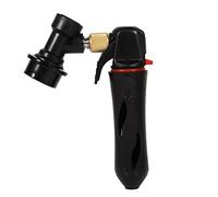 YUEHISY Pocket Keg Charger CO2 Injector, Ball Lock Draft Beer Dispenser for Homebrew Soda, Brass Valve Trigger Pressure Tool for Cornelius Keg, Portable Carbonator for Travel Picnic (Black)